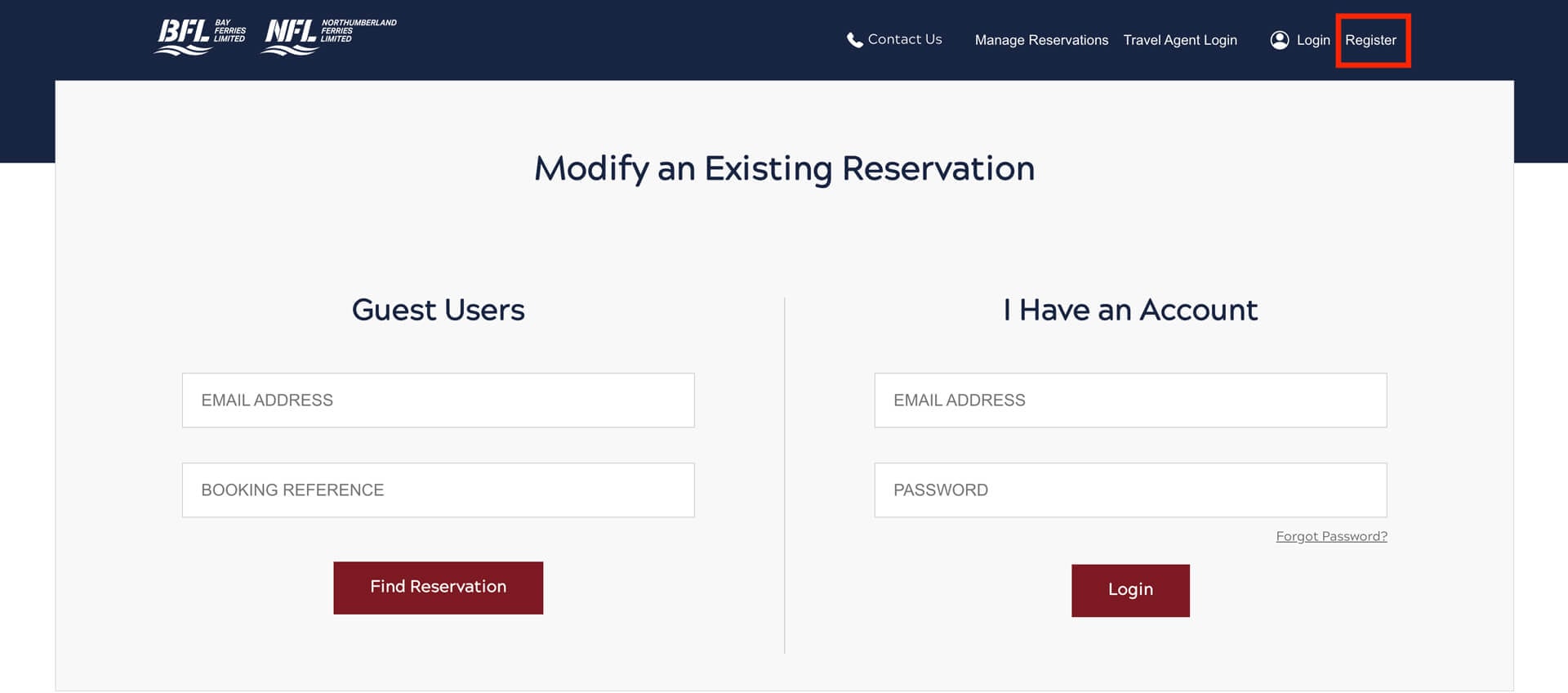Manage Reservations Screenshot
