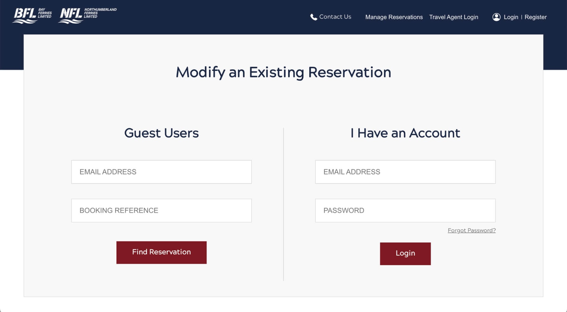 Manage Reservations Screenshot