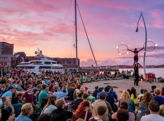 Halifax Busker Festival with crowd