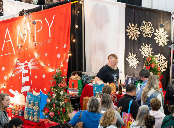 A Christmas at the Forum stall at the Halifax Forum 